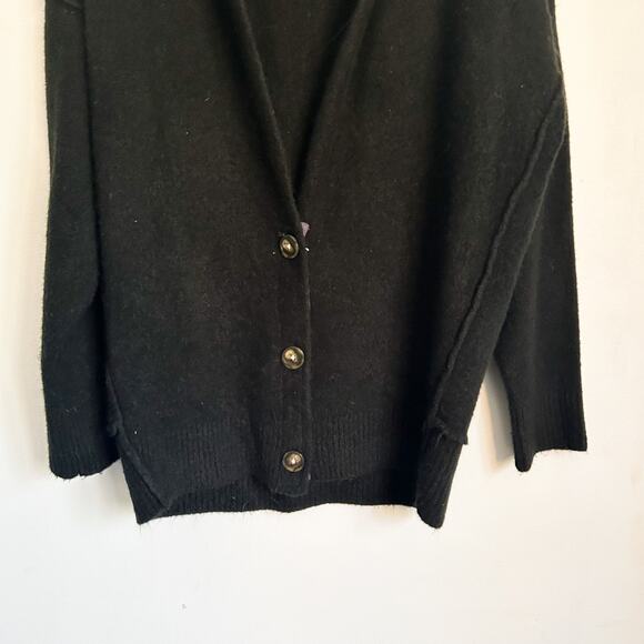 Free People Oversized Eucalyptus Button Up Cardigan Black Size XS - Picture 6 of 10